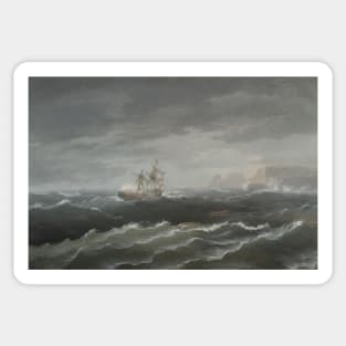 Shipwreck Near a Rocky Coast by Thomas Birch Sticker